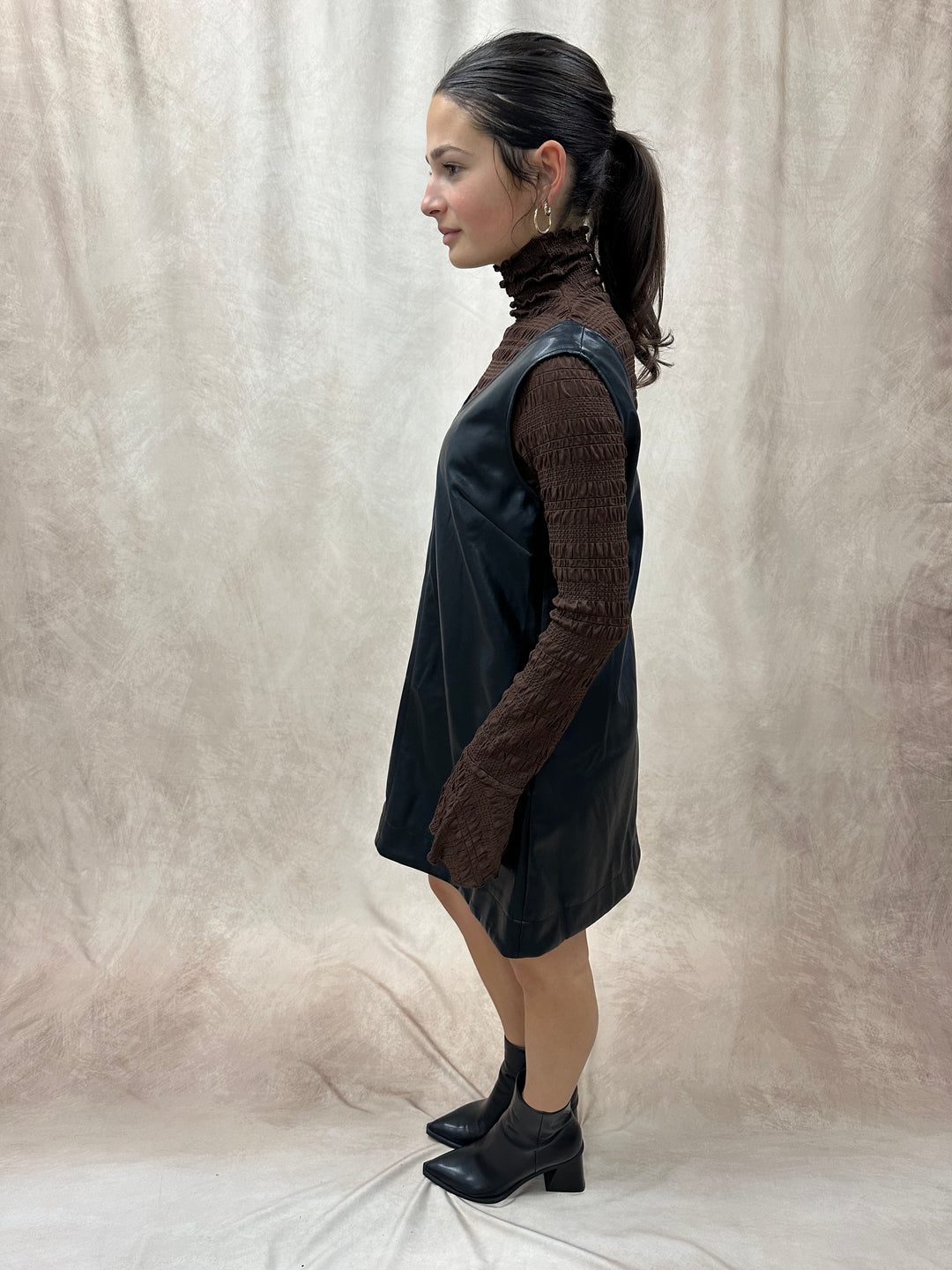 Faux Leather Shift Dress – Stile by Per Lei