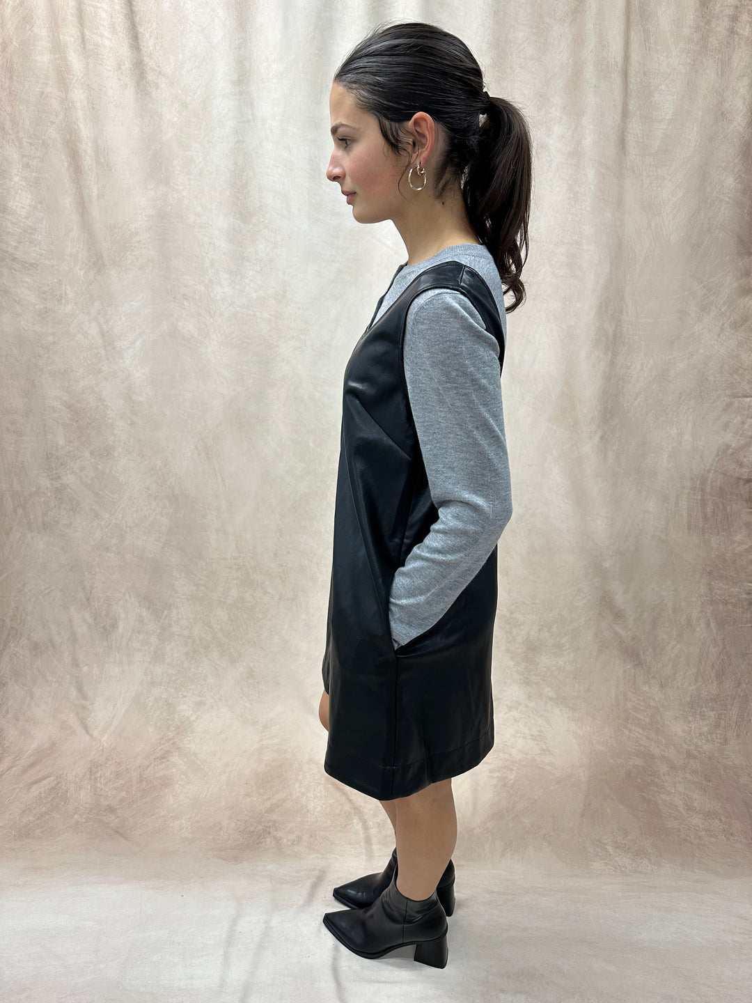Faux Leather Shift Dress – Stile by Per Lei