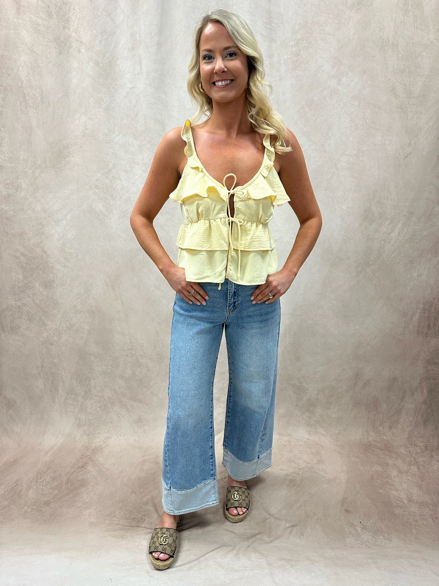 Tie Front Layered Tank – Stile by Per Lei