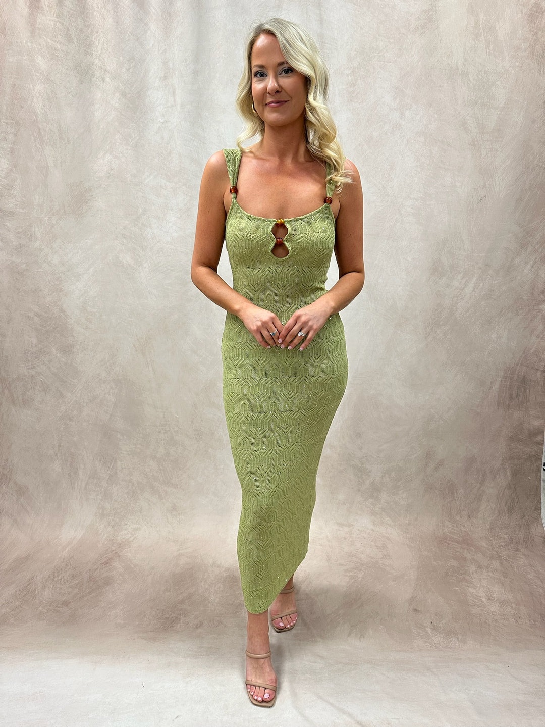 Crochet Beaded Trim Maxi Dress – Stile by Per Lei